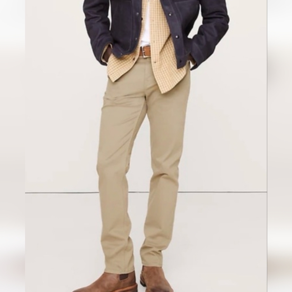 Banana Republic Men's Pant 30x32 Stretch Tan 5-pocket Slim Fit